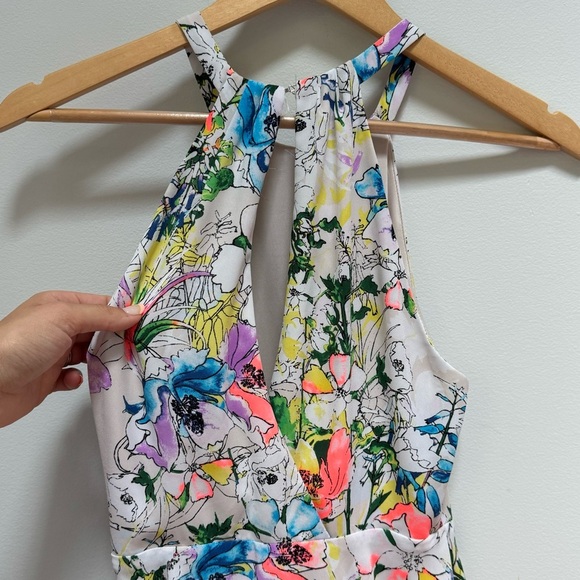 Express High Neck Flowy Floral Dress Multicolor Size 4 - Picture 2 of 9